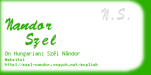 nandor szel business card